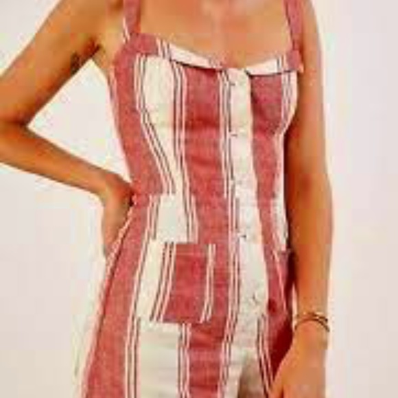 Reformation Pants - Reformation Romper Red White “Coconut “ 0 EUC`
